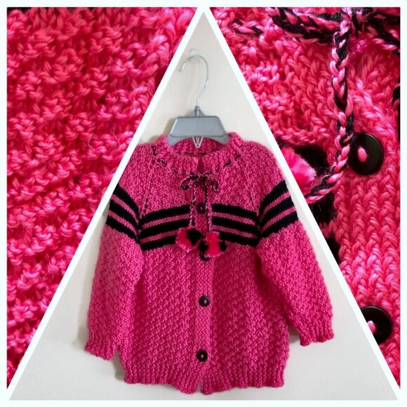 Hand knitted toddlers jacket for 2-3 years old, Little cardigan